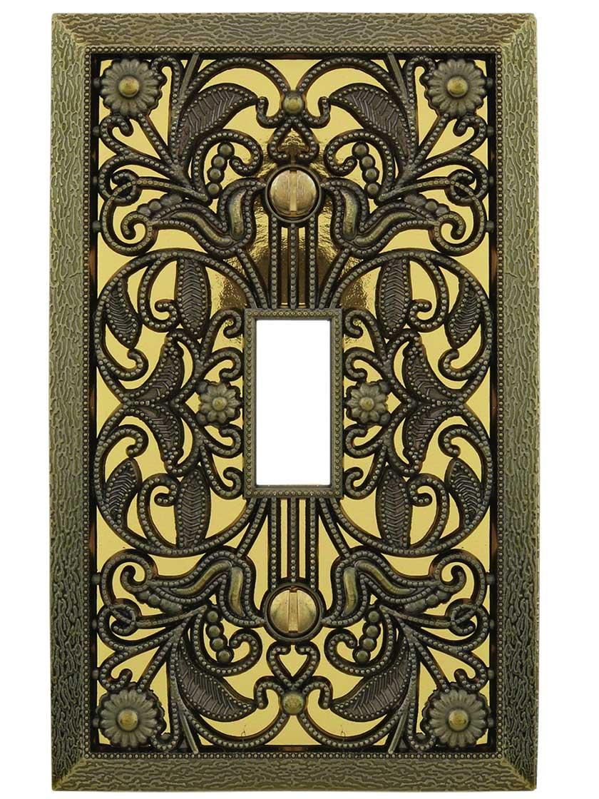 Alternate View of Filigree Single-Toggle Switch Plate.