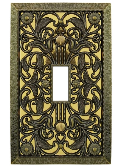 Alternate View of Filigree Single-Toggle Switch Plate.