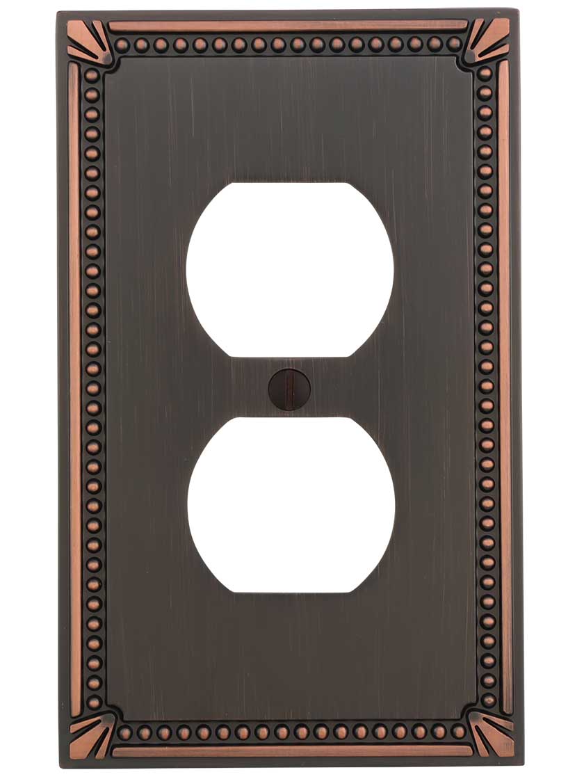 Imperial Bead Single Duplex Cover Plate House of Antique Hardware