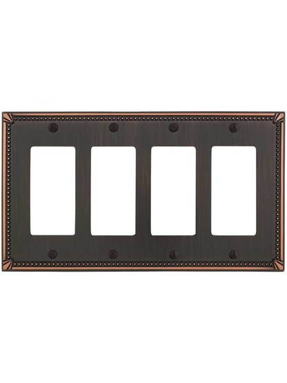 Alternate View of Imperial Bead Quad GFI Cover Plate.