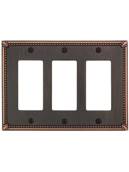 Alternate View of Imperial Bead Triple GFI Cover Plate.