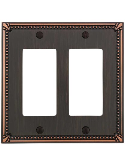 Alternate View of Imperial Bead Double GFI Cover Plate.