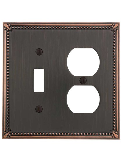 Alternate View of Imperial Bead Toggle/Duplex Combination Switch Plate.