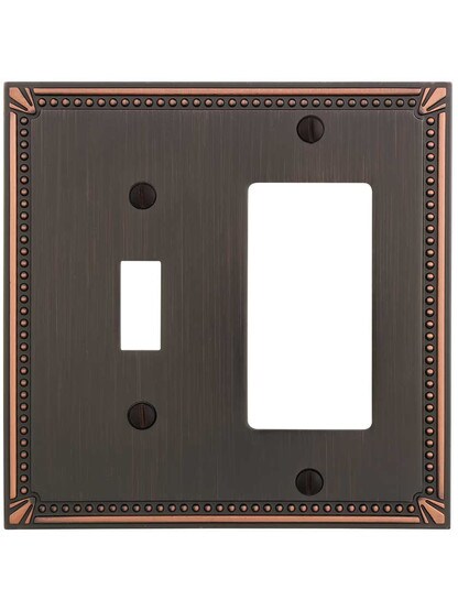 Alternate View of Imperial Bead Toggle/GFI Combination Switch Plate.