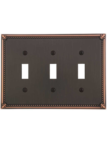 Imperial Bead Triple Toggle Switch Plate