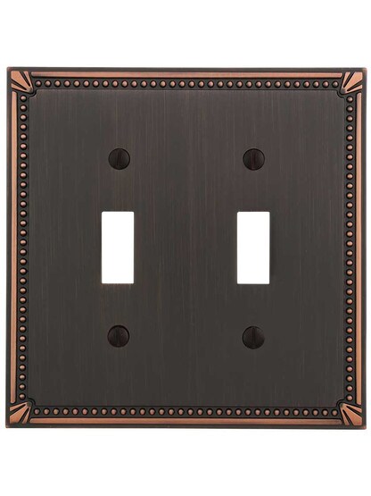 Alternate View of Imperial Bead Double Toggle Switch Plate.