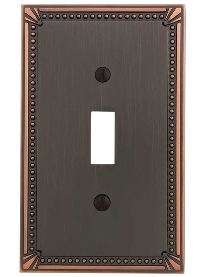 Alternate View of Imperial Bead Single Toggle Switch Plate.