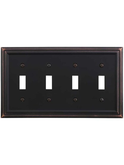 Alternate View of Georgian Quad-Toggle Switch Plate.