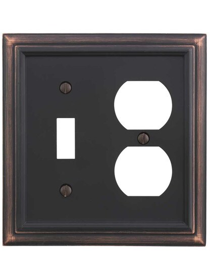 Alternate View of Georgian Toggle/Duplex Combination Switch Plate.