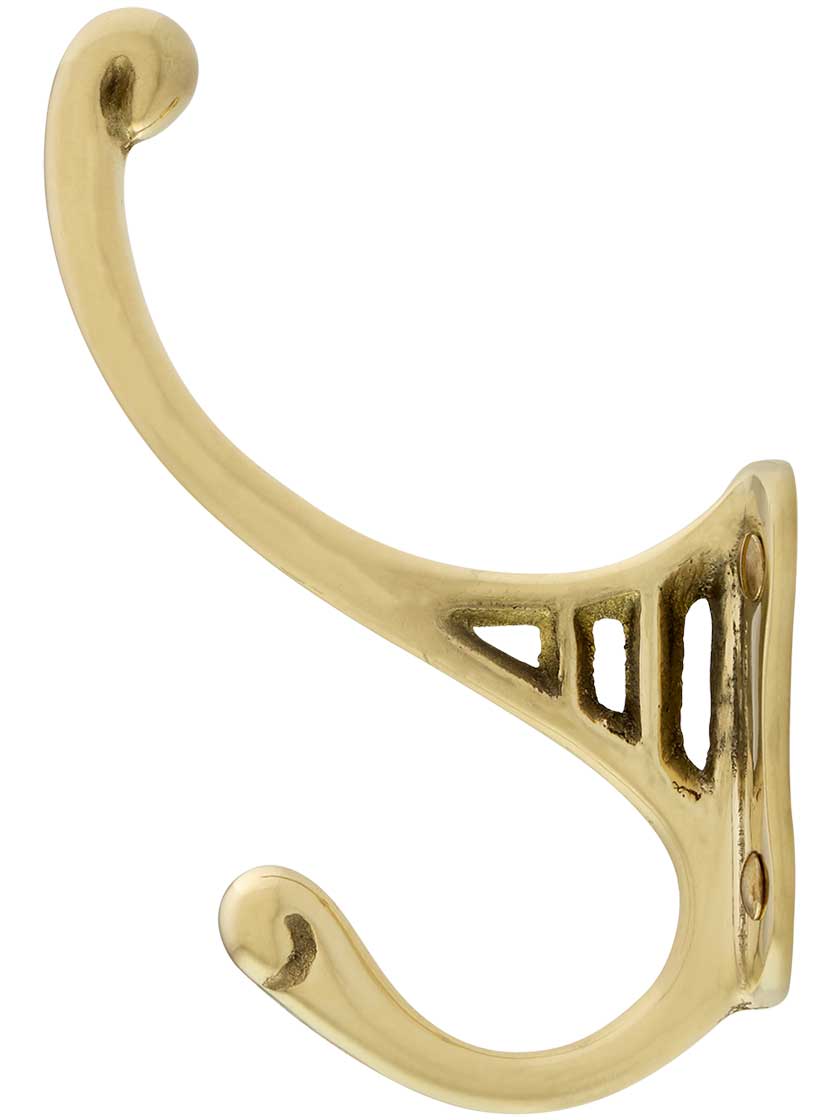 Solid Brass Hat & Coat Hook In Unlacquered Brass