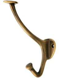 Double coat hooks - Hat and coat hooks - Aged brass coat hooks