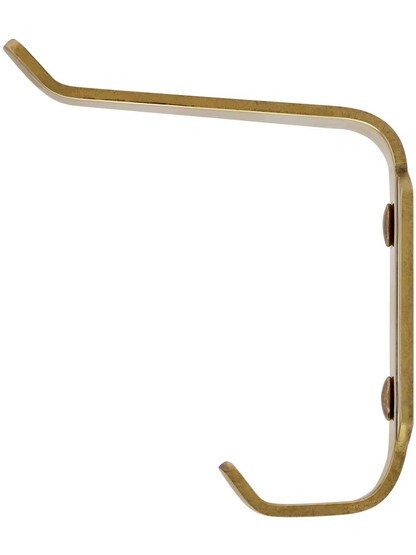 Alternate View of Streamline Style Brass Coat Hook With Choice of Finish