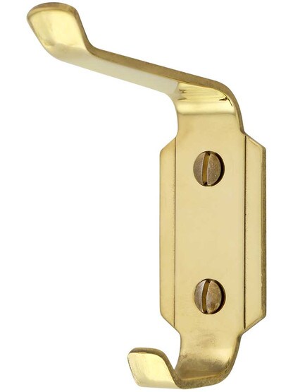 Alternate View 2 of Streamline Style Brass Coat Hook With Choice of Finish