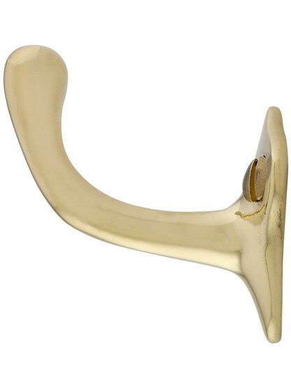 Alternate View of Traditional Brass Garment Hook With Choice of Finish