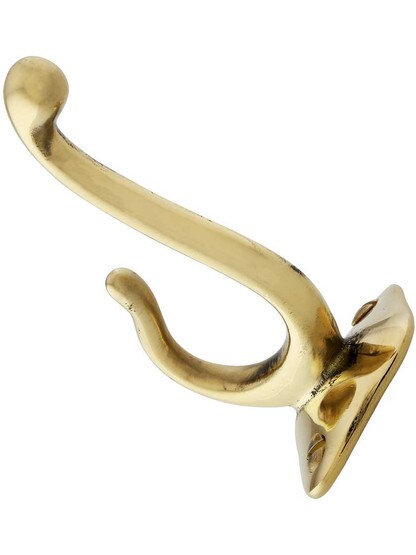 Alternate View 2 of Classic Solid Brass Coat Hook With Choice of Finish