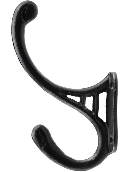 Alternate View of 4 1/2 inch Cast-Iron Hook in Matte Black.