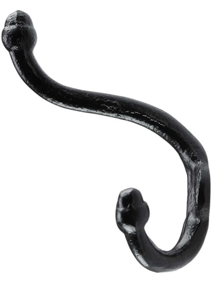 Alternate View of 3 1/4 inch Cast Iron Triple-Acorn Coat Hook in Matte Black.