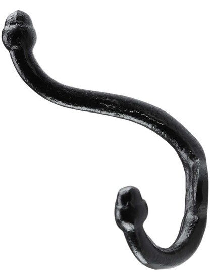 Cast Iron Triple-Acorn Coat Hook in Matte Black - 3 1/4