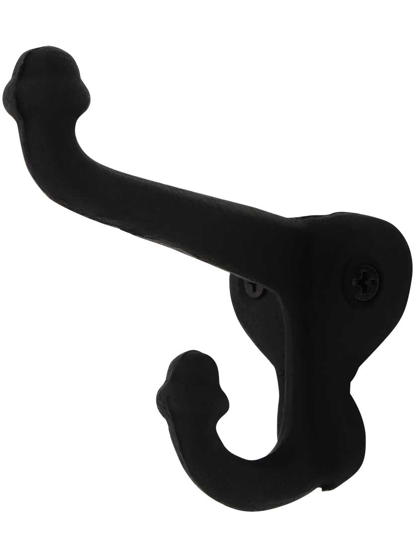 Acorn Coat Hook, Black Cast Iron