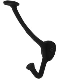 5 1/2" Cast-Iron Coat Hook in Matte Black