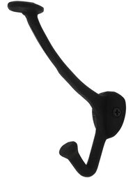 10 Pack Antique Cast Iron Coat Hooks - Vintage Style 25mm X 80mm Black By Hammer And Tongs