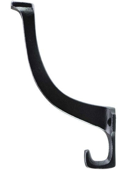 5 1/2 Cast Iron Mission-Style Coat Hook in Matte Black