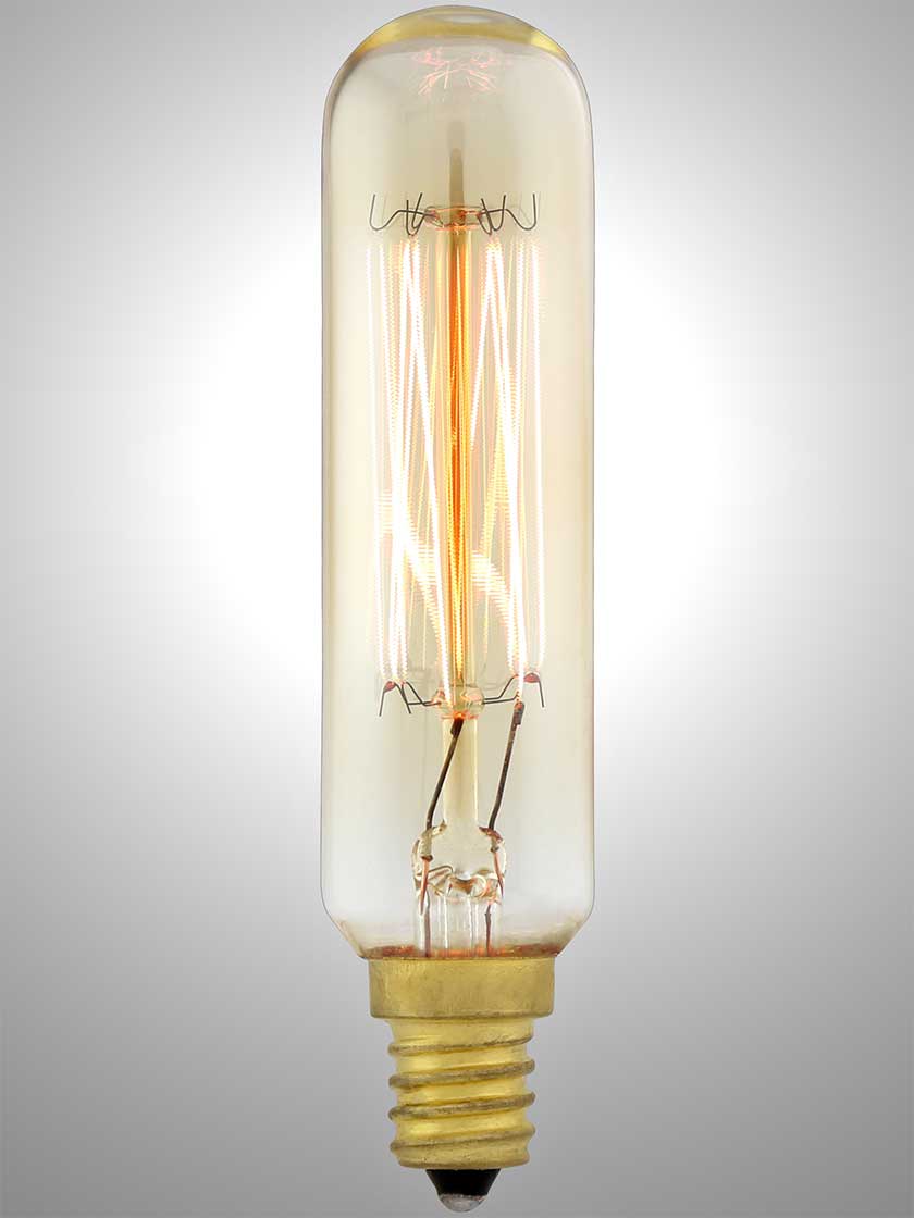 "Squirrel Cage" T6 Tube Candelabra Base Light Bulb 25 Watt House of