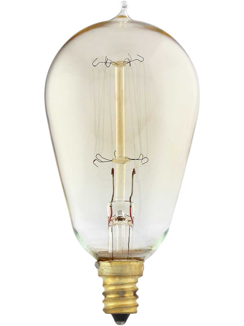 Alternate View of Squirrel Cage ST15 Tapered Candelabra Base Light Bulb.