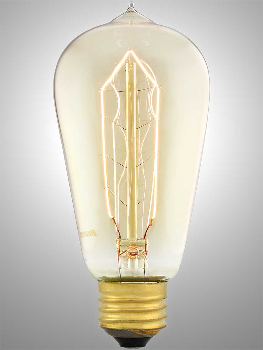 Alternate View 2 of Hairpin Filament Tapered Medium-Base Light Bulb - 40 Watt.