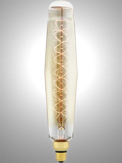Alternate View 2 of Jumbo Nostalgic Tubular Spiral Medium Base Lightbulb - 60W.