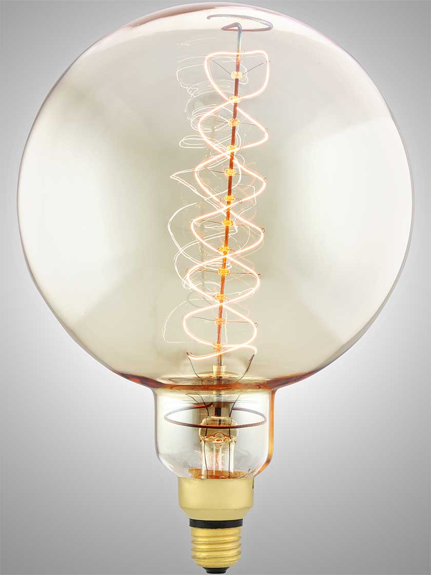 Jumbo Nostalgic Round Spiral Medium-Base Lightbulb - 60W