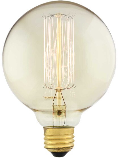 Squirrel Cage G30 Globe Medium Base Light Bulb.