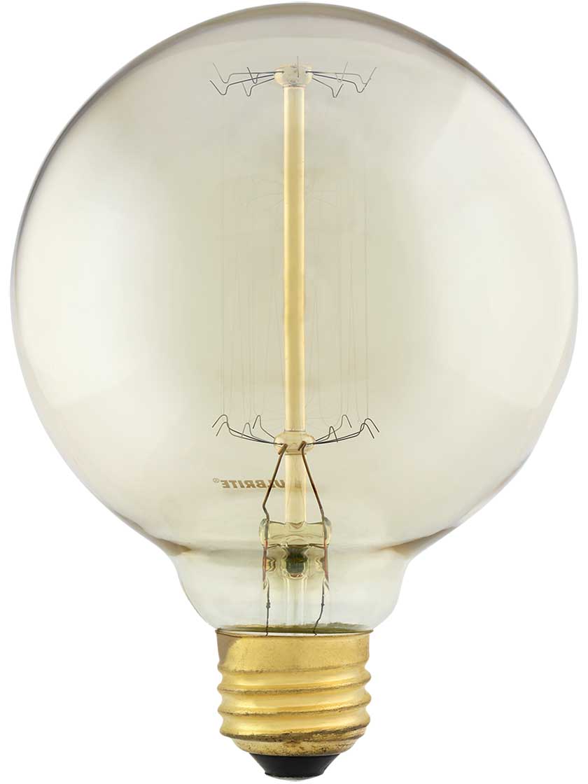 Alternate View of Squirrel Cage G30 Globe Medium Base Light Bulb.