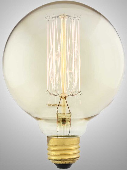 Alternate View 2 of Squirrel Cage G30 Globe Medium Base Light Bulb.