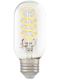 4W LED Curved Spiral Filament Medium-Base Tubular Light Bulb