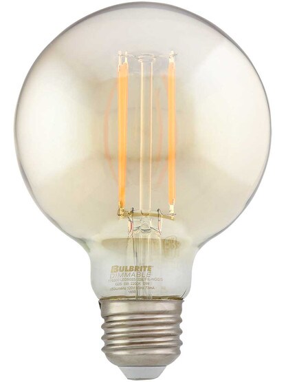 Alternate View of Vintage-Style Round Medium-Base LED Filament Bulb - 5W.