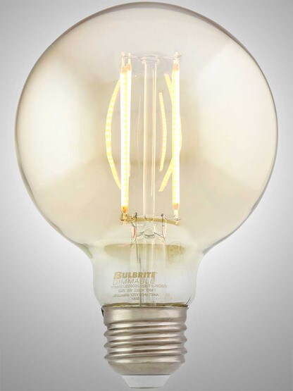 Alternate View 2 of Vintage-Style Round Medium-Base LED Filament Bulb - 5W.