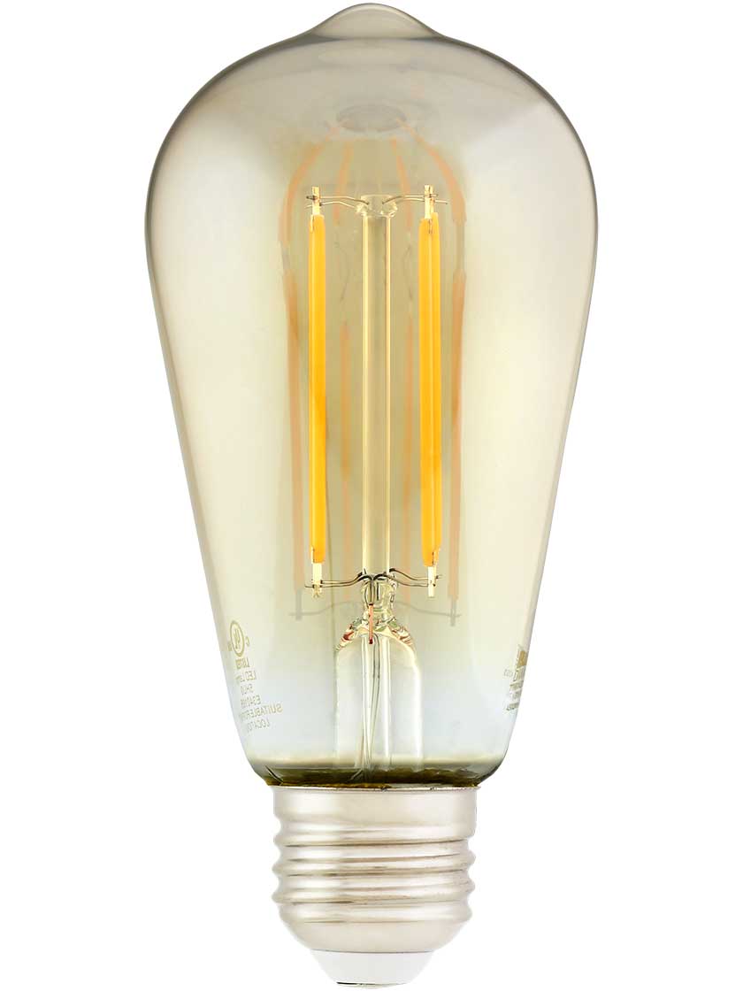 Alternate View of Vintage-Style Tapered Medium-Base LED Filament Bulb - 5W.