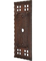 Arts and Crafts Cable Jack Cover Plate In Oil-Rubbed Bronze.