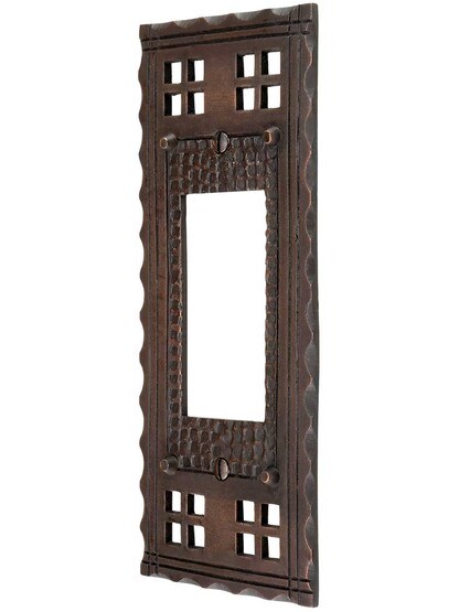 Arts and Crafts Single GFI Outlet Cover Plate.
