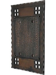 Arts and Crafts Double Gang Blank Cover Plate In Oil-Rubbed Bronze