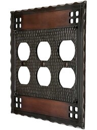Arts and Crafts Triple Duplex Outlet Cover Plate.