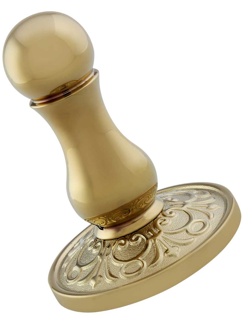 Alternate View 2 of Forged Brass Post Style Hook With Lancaster Rosette