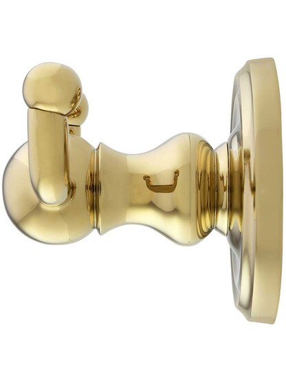 Alternate View of Forged Brass Double Hook With Classic Rosette