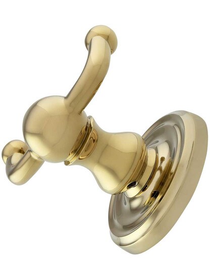 Alternate View 2 of Forged Brass Double Hook With Classic Rosette
