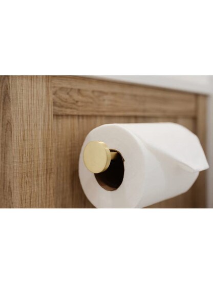 Contemporary Brass Toilet-Paper Holder with Disc Rosette