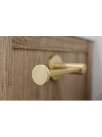 Contemporary Brass Toilet-Paper Holder with Disc Rosette