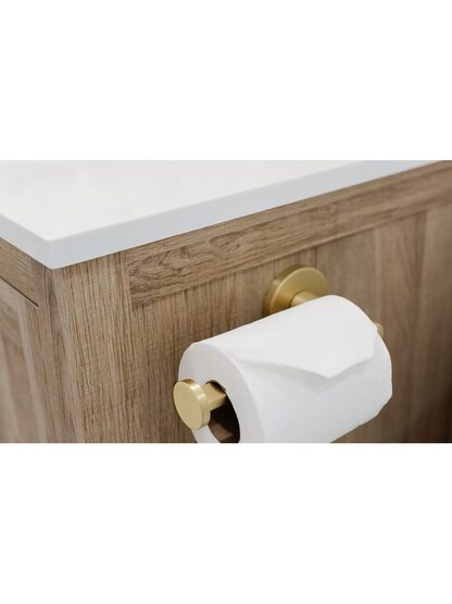 Contemporary Brass Toilet-Paper Holder with Disc Rosette