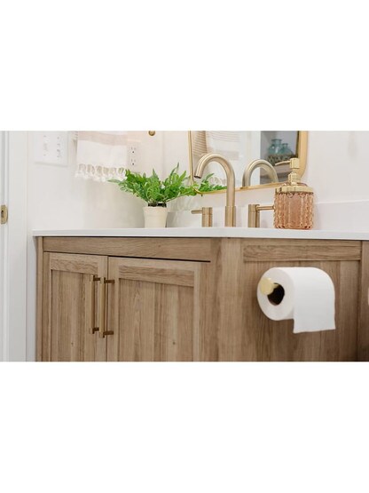 Contemporary Brass Toilet-Paper Holder with Disc Rosette