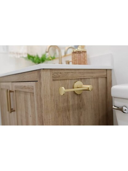Contemporary Brass Toilet-Paper Holder with Disc Rosette